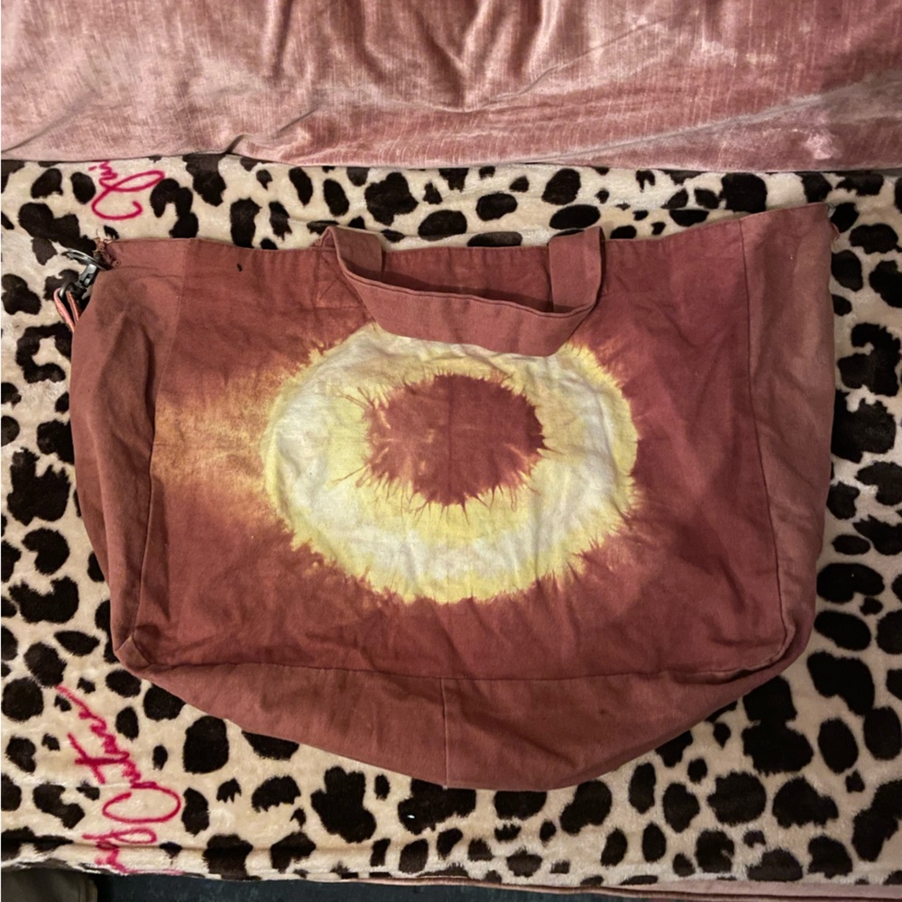 Free People Brown and Yellow Tie-Dye Bag